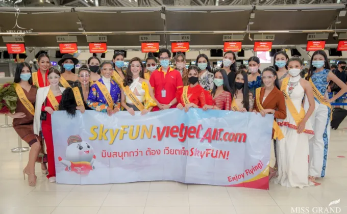 สายการบินไทยเวียตเจ็ทให้การต้อนรับผู้เข้าประกวดมิสแกรนด์ไทยแลนด์