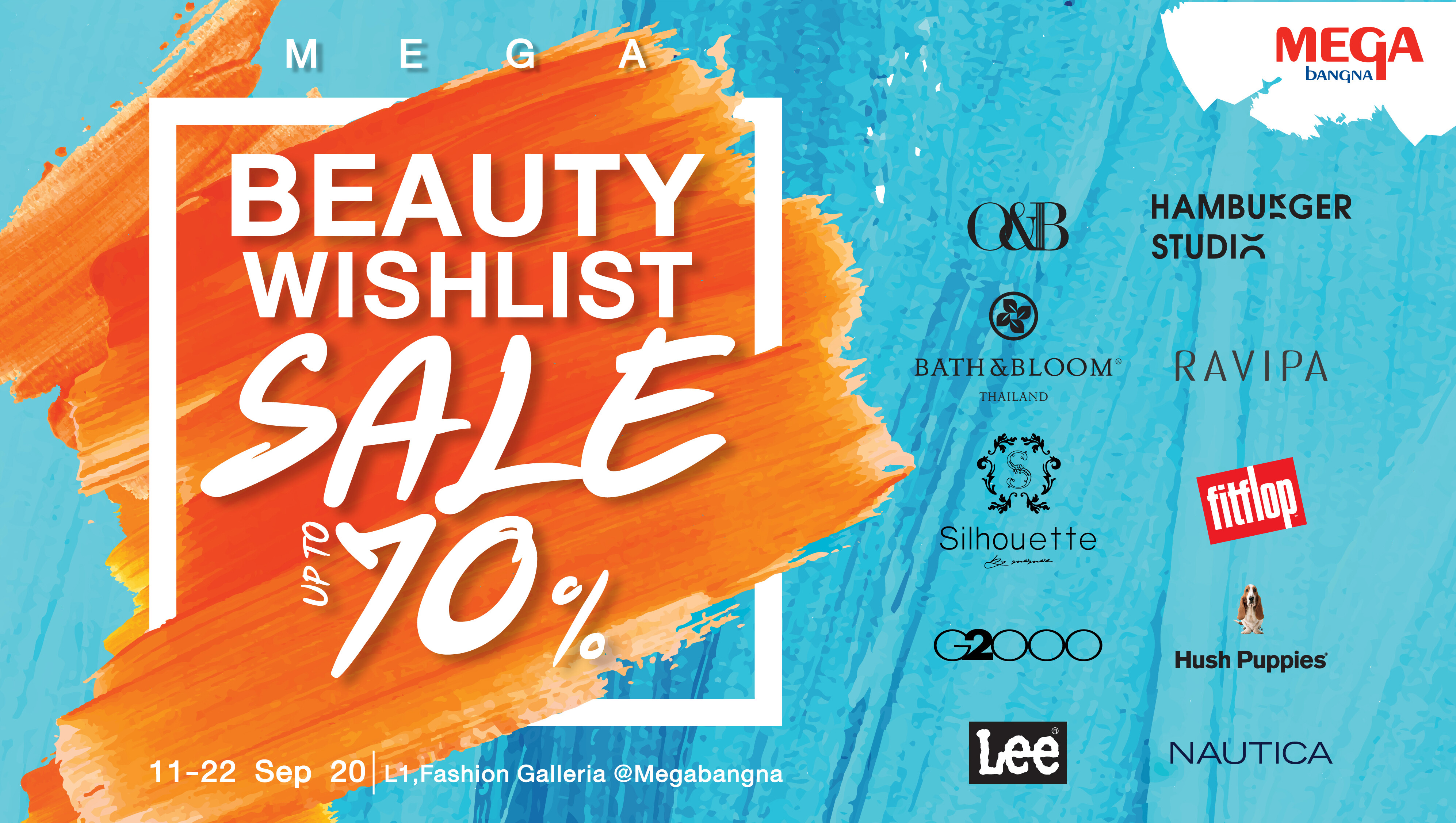 “Mega Beauty Wishlist” offers Up To 70% Off on Fashion and Beauty Items  11 – 22 September 2020 at L1st Fashion Galleria Zone at Megabangna