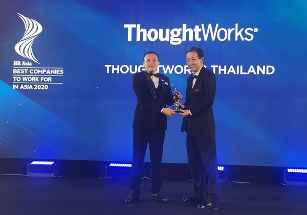 ThoughtWorks ประเทศไทย ได้รับรางวัล "บริษัทที่น่าทำงานมากที่สุด" ประจำปี 2563 โดย HR Asia