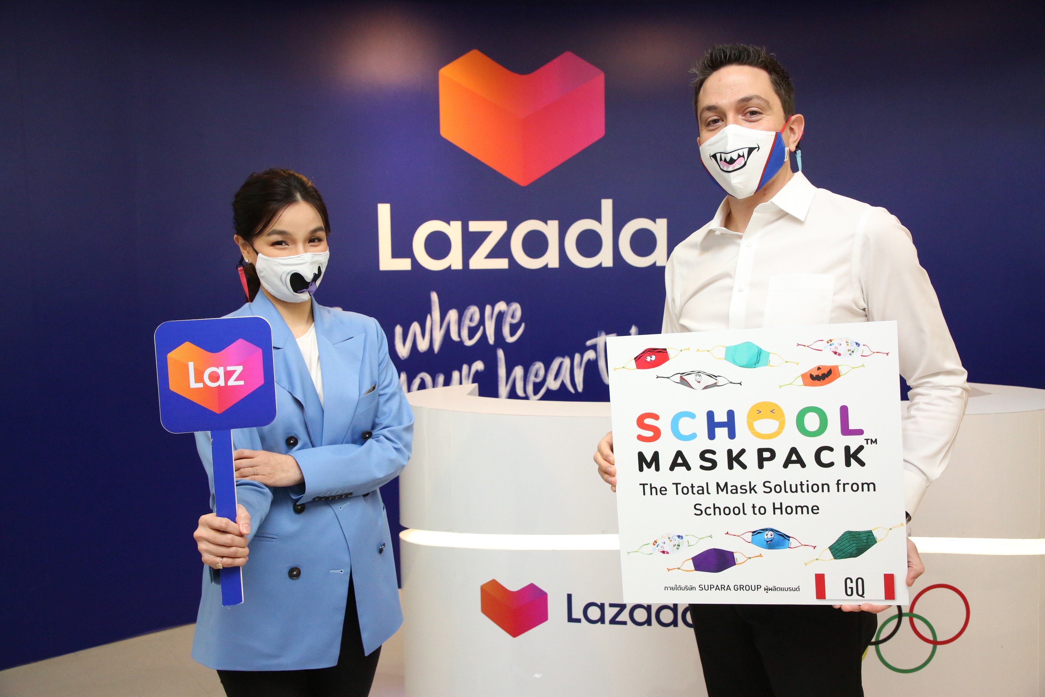 ลาซาด้าจับมือ GQ ขยายช่องทางออนไลน์จำหน่ายหน้ากากผ้าแบรนด์ใหม่สุดฮิต SchoolMaskPack(TM) ขยายตลาดสินค้าแม่และเด็กทั่วประเทศ