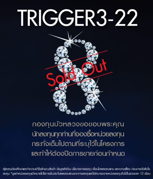 นักลงทุนจองซื้อกองทุน 'TRIGGER 3-22' เต็ม 1,000 ล้านบาท ตั้งแต่ชั่วโมงแรก กองทุนบัวหลวงประกาศปิดการเสนอขายทันที