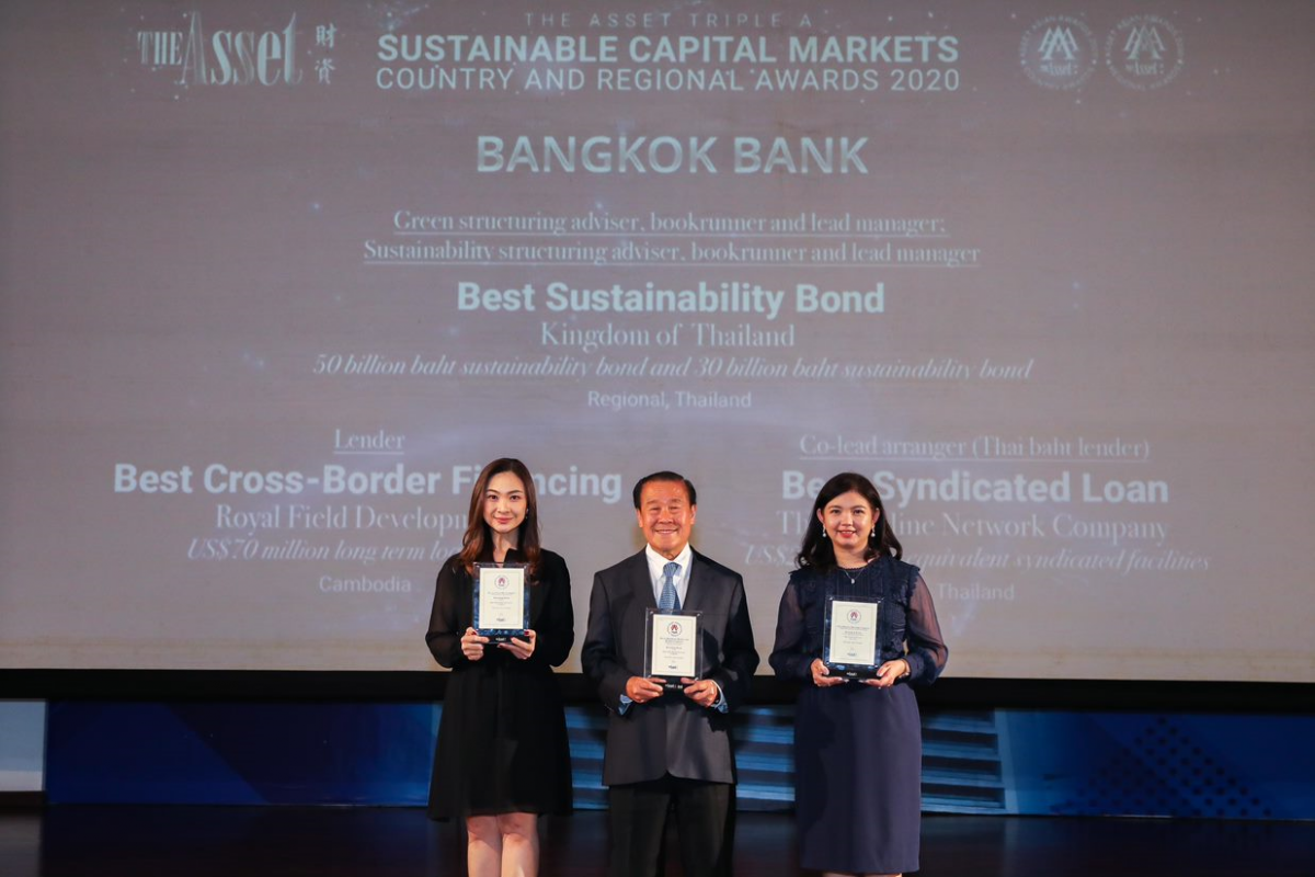ธนาคารกรุงเทพ รับมอบ 3 รางวัล จากนิตยสาร The Asset ปี 2020 Best Cross-Border Financing, Syndicated Loan และ Sustainability Bond