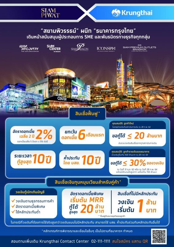 "สยามพิวรรธน์" ผนึก "ธนาคารกรุงไทย" เดินหน้าสนับสนุนผู้ประกอบการ SME และพันธมิตรทางธุรกิจทุกกลุ่ม