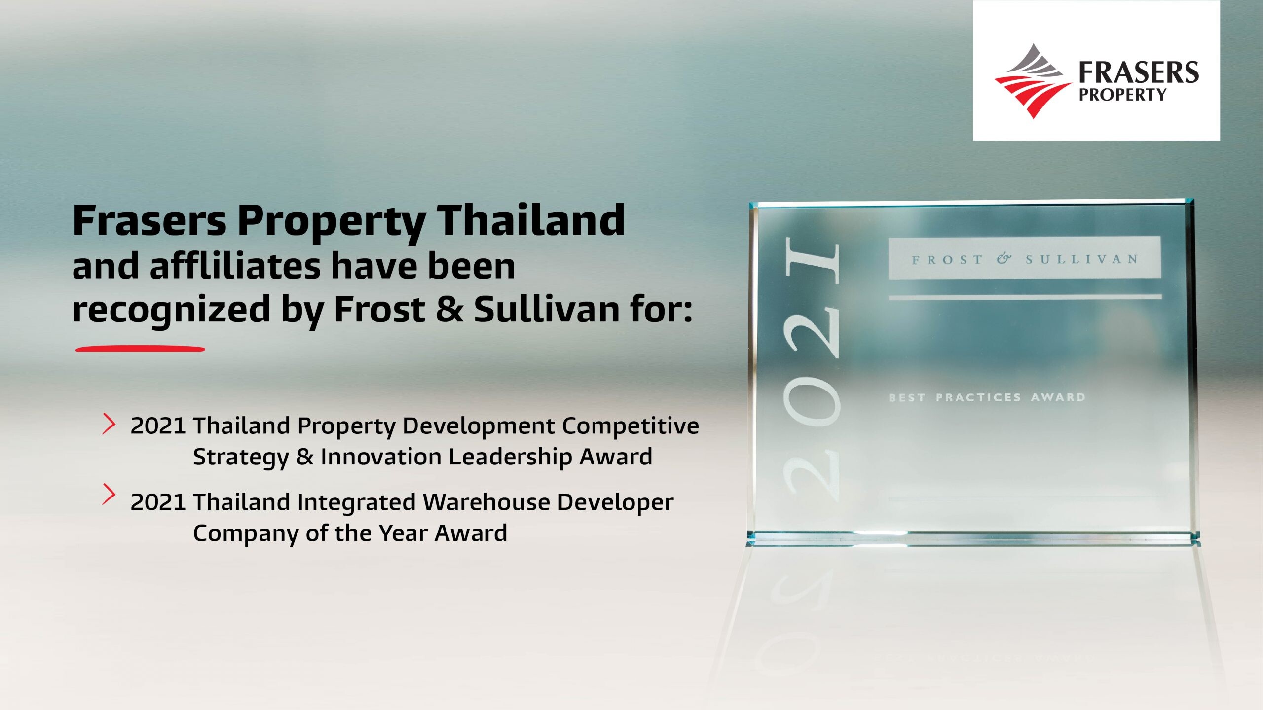 Frasers Property Thailand recognized as the most prominent and innovative real estate platform in Thailand by Frost & Sullivan