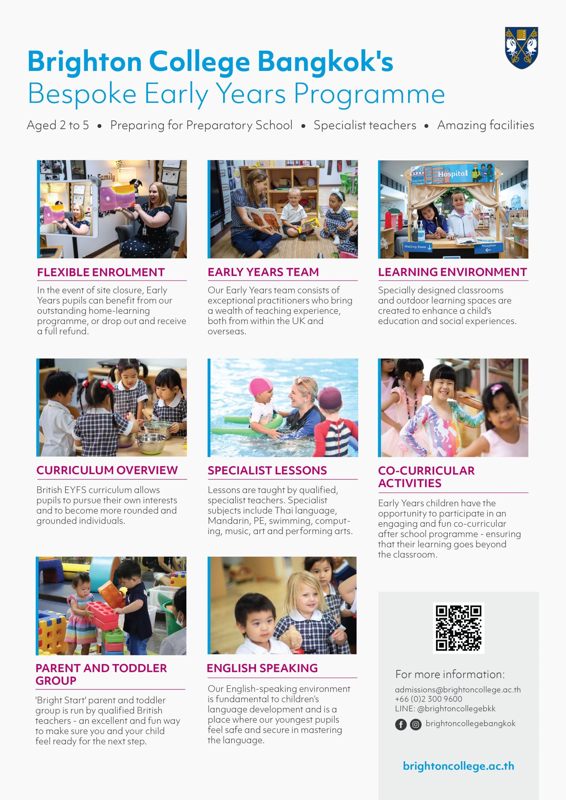 Brighton College Bangkok's bespoke Early Years Programme - where we nurture our pupils, from ages 2 to 5, preparing them for a smooth transition into the Preparatory School