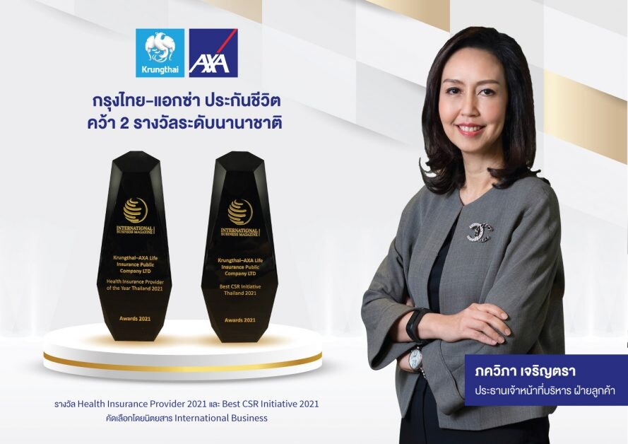 กรุงไทย-แอกซ่า ประกันชีวิต มมมคว้า 2 รางวัลระดับนานาชาติ จาก International Business Magazine Award 2021