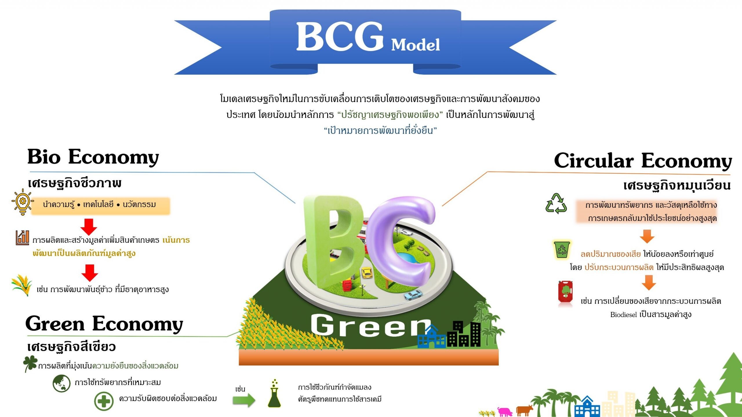 เกษตรฯ ตั้งเป้า ตามแผน BCG โมเดลวาระแห่งชาติ  ดันประเทศไทย สู่ 3 สูง 'ประสิทธิภาพสูง มาตรฐานสูง และ รายได้สูง'