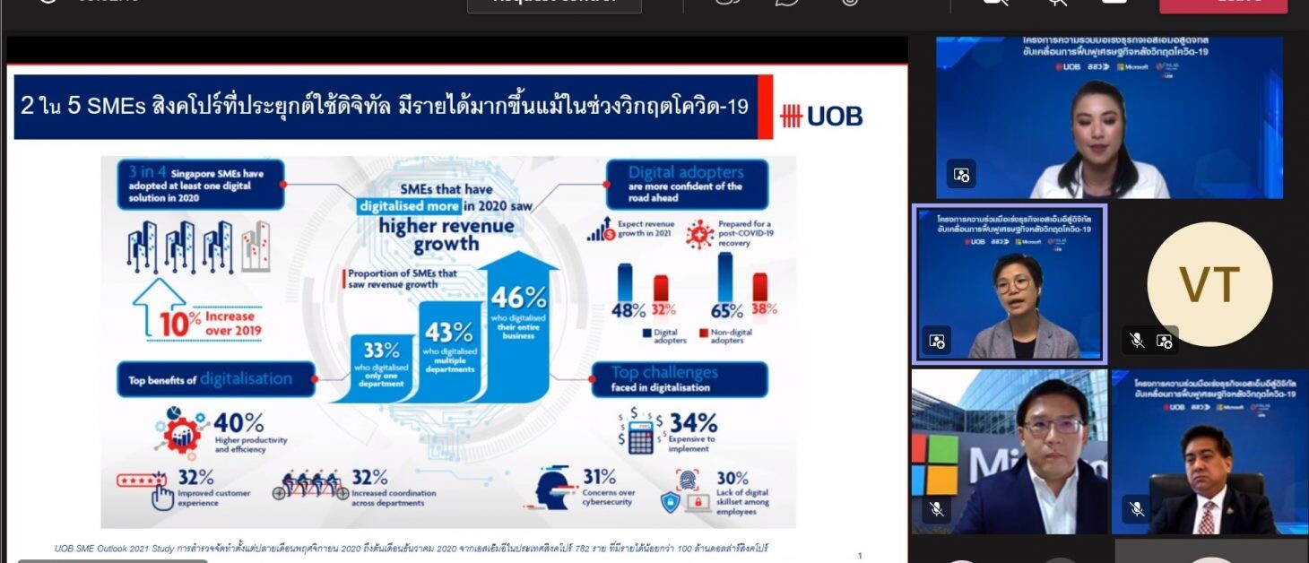 ยูโอบี ประเทศไทยร่วมกับสสว. เร่งปรับธุรกิจเอสเอ็มอีสู่ดิจิทัล  มุ่งขับเคลื่อนการฟื้นฟูเศรษฐกิจหลังวิกฤตโควิด-19
