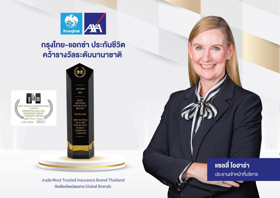 กรุงไทย-แอกซ่า ประกันชีวิต คว้ารางวัลระดับนานาชาติ "Most Trusted Insurance Brand Thailand" จาก Global Brands