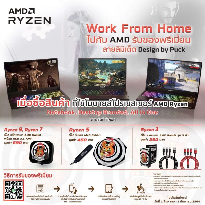 AMD ยกทัพ 3 โปรโมชั่นเด็ด รับเทรนด์ Work Smart & Play Harder