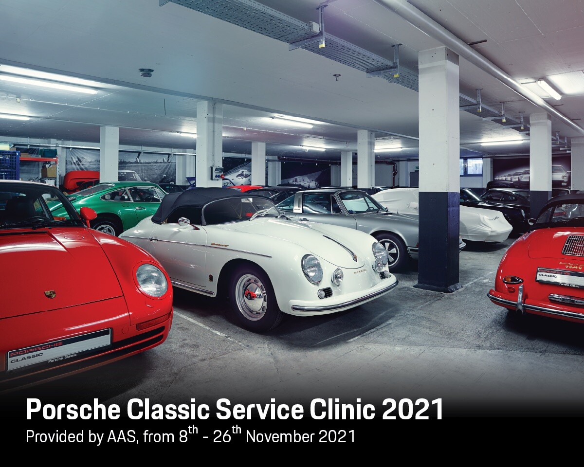 เอเอเอสฯ จัดแคมเปญ Porsche Classic Service Clinic 2021 เน้นย้ำนโยบาย ดูแลทั้งรถและคุณ พร้อมอัด 8 โปรโมชั่นพิเศษดูแลรถปอร์เช่ คลาสสิคแบบครบวงจร