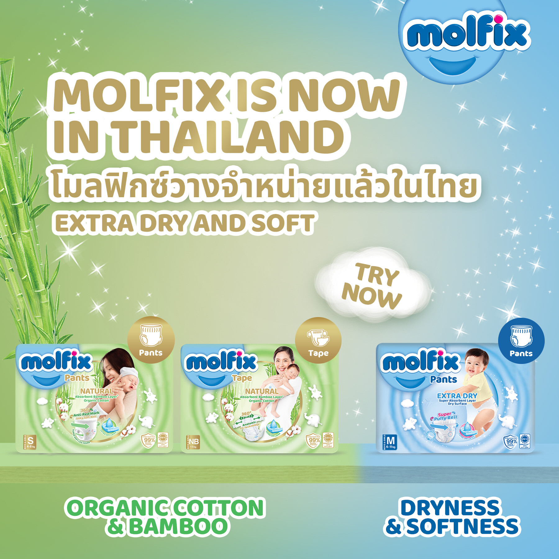 Molfix (โมลฟิกซ์) ผ้าอ้อมสำหรับเด็กคุณภาพชั้นนำระดับโลก เปิดตัวครั้งแรกในประเทศไทย  พร้อมแบรนด์แอมบาสเดอร์คุณแม่คนสวย "คุณศรีริต้า เจนเซ่น  ณรงค์เดช"