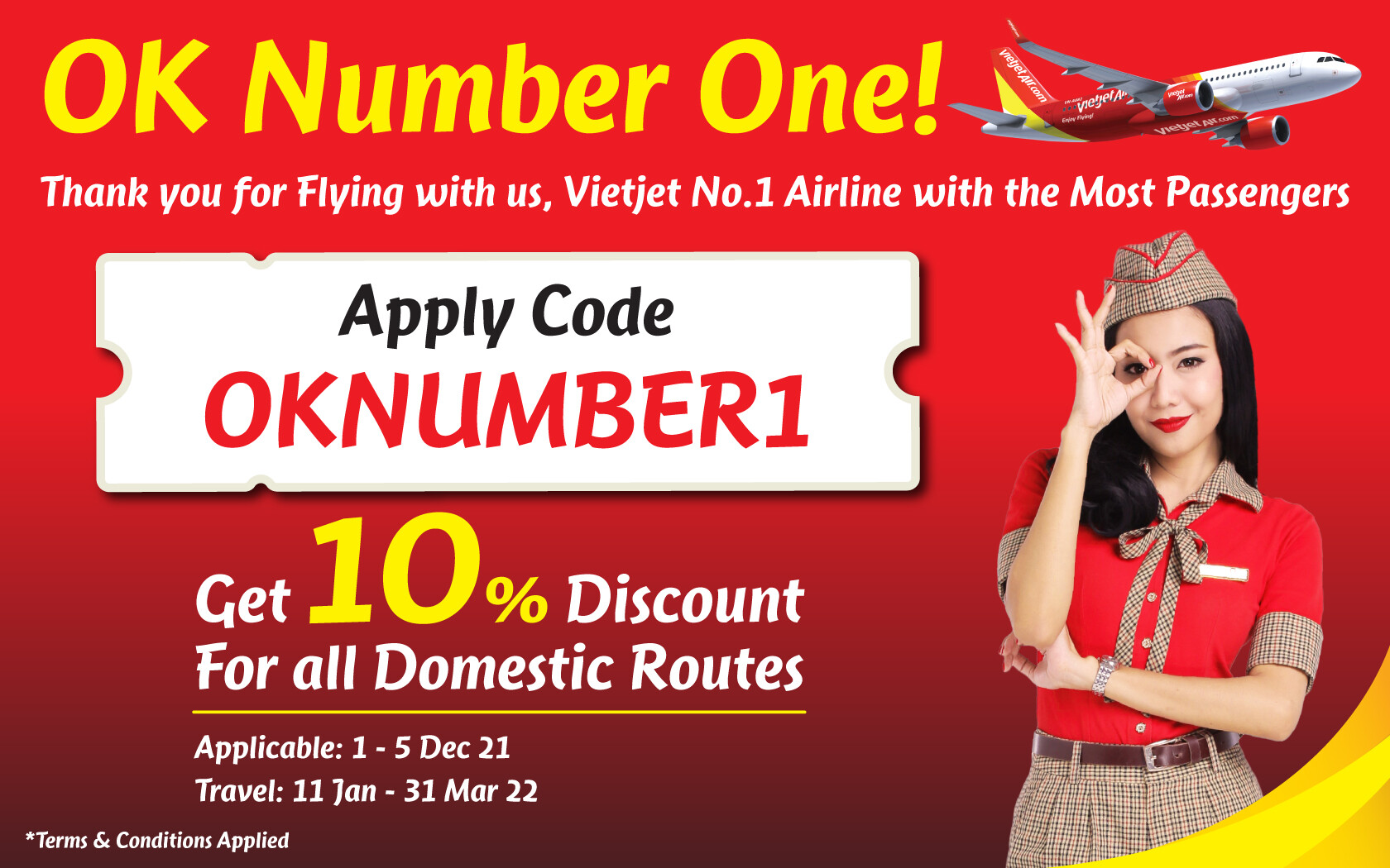 OK NUMBER 1! Thai Vietjet offers 10% Discount Codes plus 1,000 Funcoins for new Members