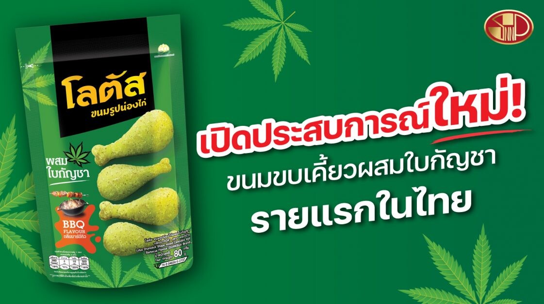 SNNP จุดพลุ!บุกตลาด" ขนมขบเคี้ยวผสมใบกัญชา" รายแรกของไทย วางจำหน่ายโมเดิร์นเทรด-ร้านสะดวกซื้อปลาย ธ.ค.นี้