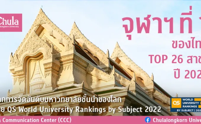 จุฬาฯ ที่ 1 ของไทย TOP 26 สาขา