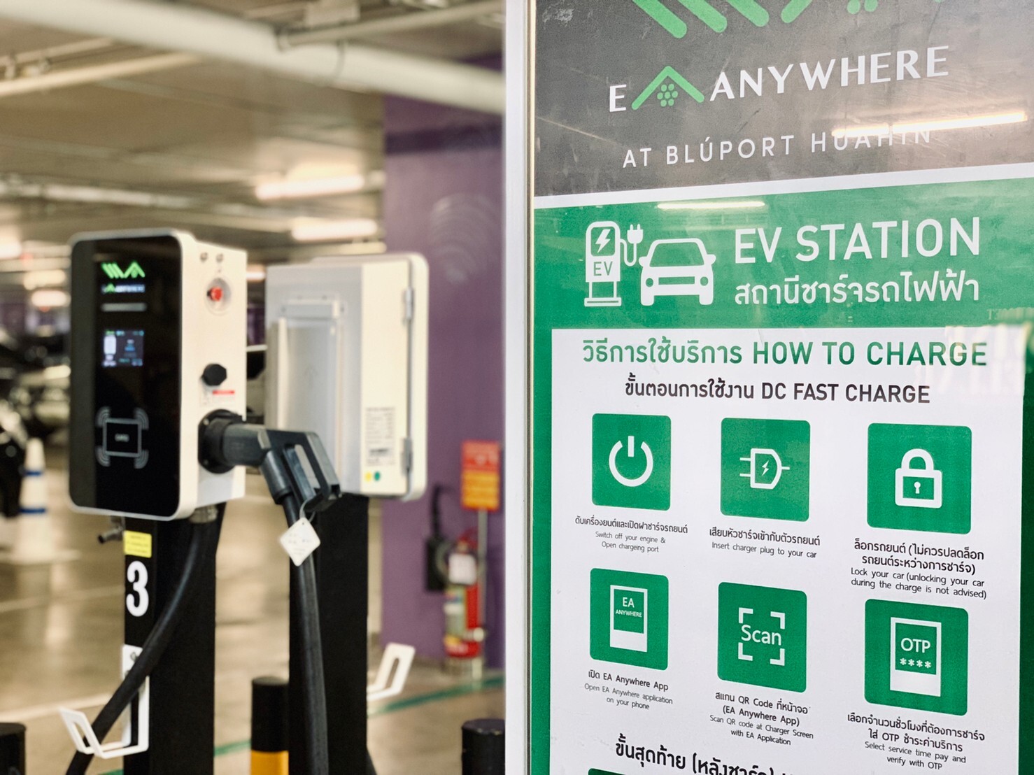 บลูพอร์ต หัวหิน ร่วมกับ บริษัท พลังงานมหานคร จำกัด ภายใต้เครื่องหมายการค้า "EA Anywhere" เปิดจุดให้บริการสถานีอัดประจุไฟฟ้าอัจฉริยะ หรือ EV Smart Charging Station