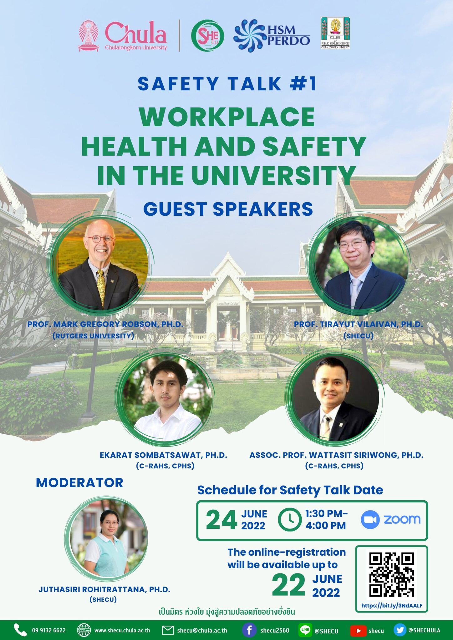 SHECU จุฬาฯ เชิญร่วมเสวนา SAFETY TALK : Workplace Health and Safety in the University (ออนไลน์)