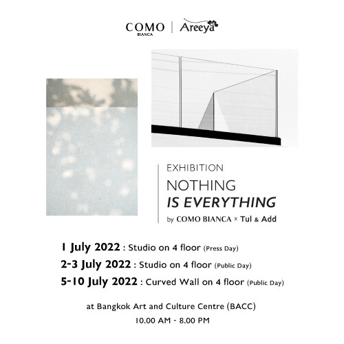 อารียา พรอพเพอร์ตี้ ดึง 2 ศิลปิน ร่วมถ่ายทอดผลงานภาพถ่ายในรูปแบบ NFT เป็นครั้งแรก เตรียมจัดนิทรรศการ "Nothing is everything by COMO Bianca X Tul & Add" วันที่ 1-10 กรกฎาคมนี้