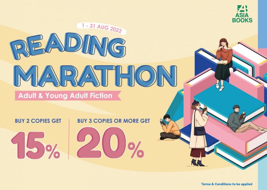 เอเซียบุ๊คส จัดแคมเปญ "Reading Marathon" อ่านสนุกแบบ Non-Stop   พร้อมส่วนลดสูงสุด 20% ตั้งแต่วันนี้ - 31 สิงหาคม 2565