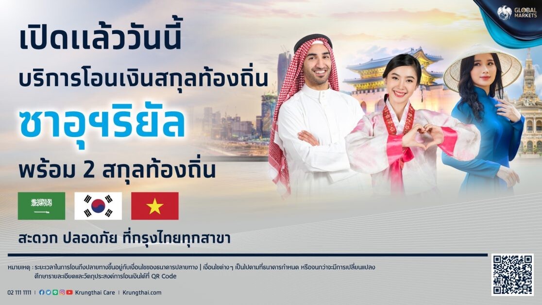 "กรุงไทย" นำร่องเปิดตัวบริการโอนเงินซาอุดิอาระเบียริยัล  ตอบรับฟื้นความสัมพันธ์ไทย-ซาอุฯ ยกระดับการค้าระหว่างประเทศ