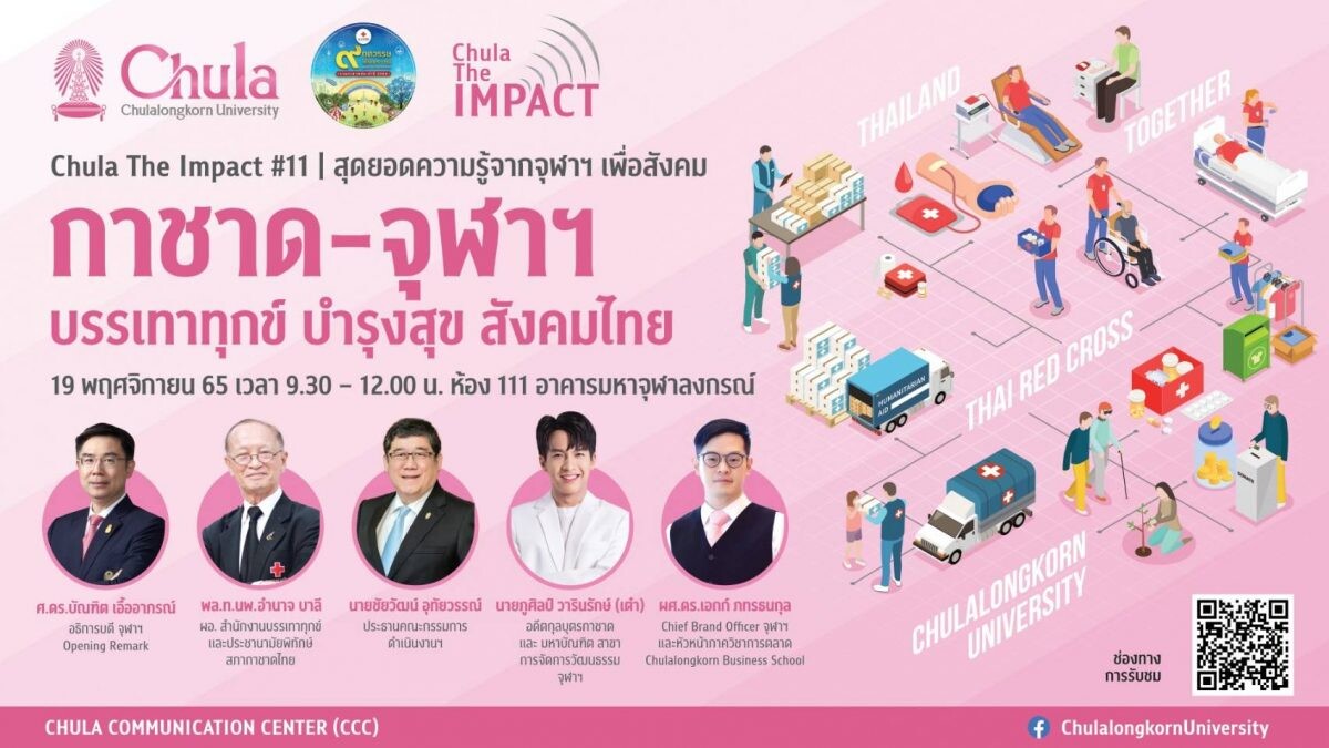 จุฬาฯ จัดเสวนา Chula the Impact  ครั้งที่ 11 เรื่อง "กาชาด-จุฬาฯ บรรเทาทุกข์ บำรุงสุข สังคมไทย"