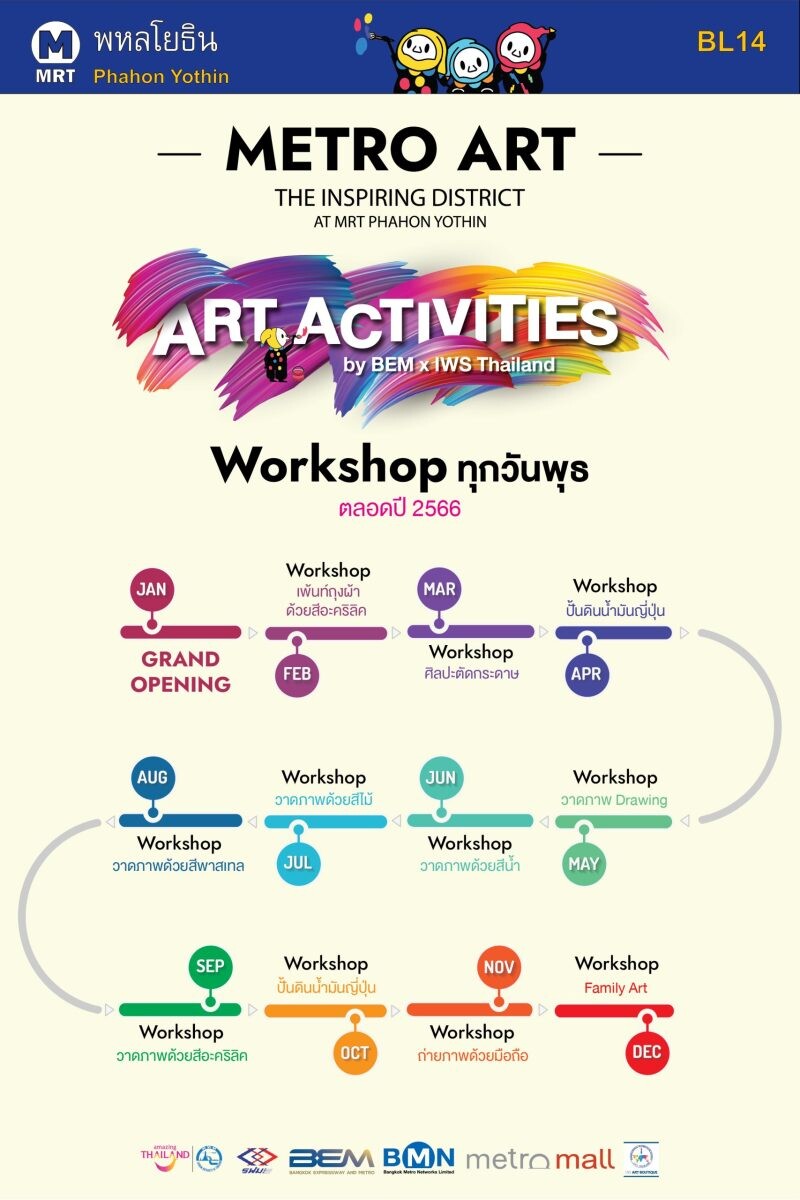 งานนี้ห้ามพลาด! BEM ชวนร่วมกิจกรรม "Art Activities" เรียนสร้างสรรค์งานศิลป์ ฟรี !!