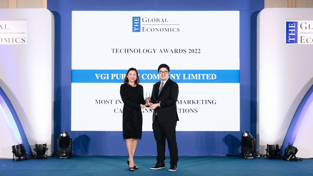 VGI ตอกย้ำความเป็นผู้นำโซลูชั่นส์แห่งอนาคต คว้ารางวัล Most Innovative (O2O) Marketing Campaigns &amp; Solutions จากเวทีระดับสากล The Global Economics Awards 2022