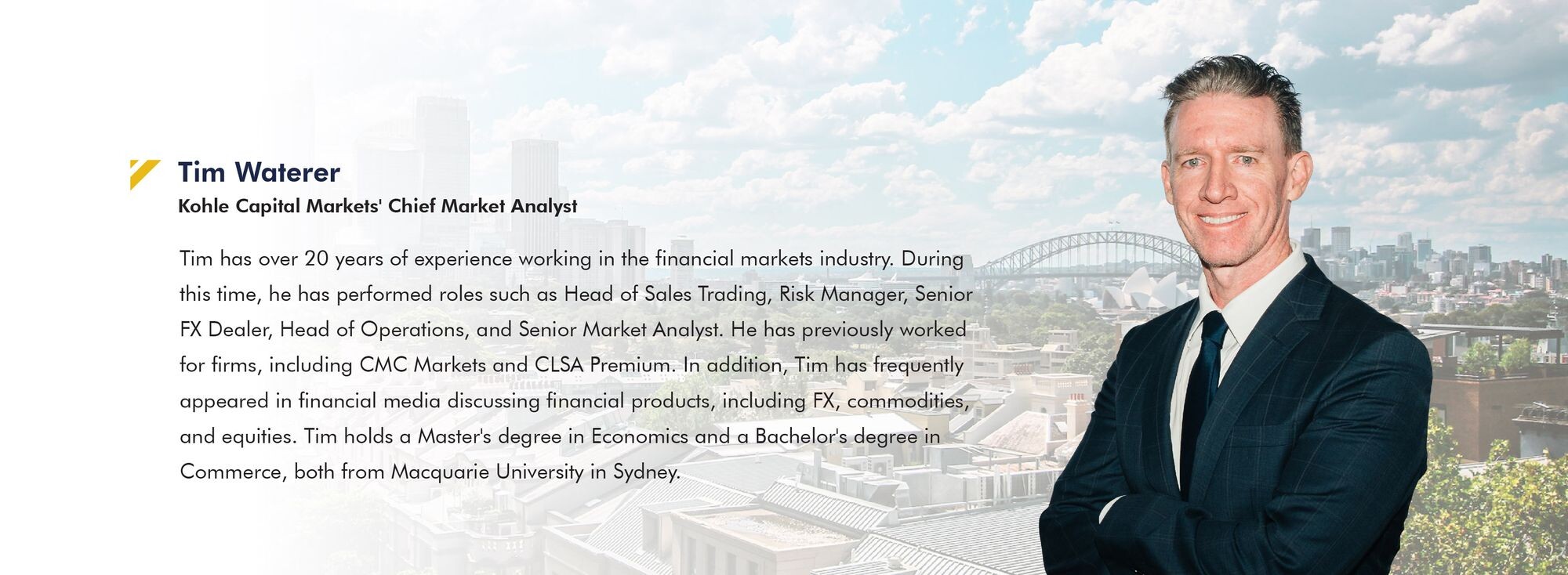 Kohle Capital Markets (KCM) ภาคภูมิใจที่ได้ผู้เชี่ยวชาญมากประสบการณ์ เข้าร่วมทีมงานออสเตรเลีย