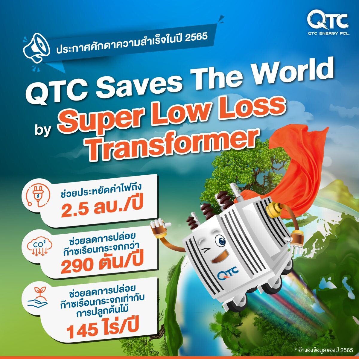 "QTC Super Low Loss Transformer" หม้อแปลงกู้โลก