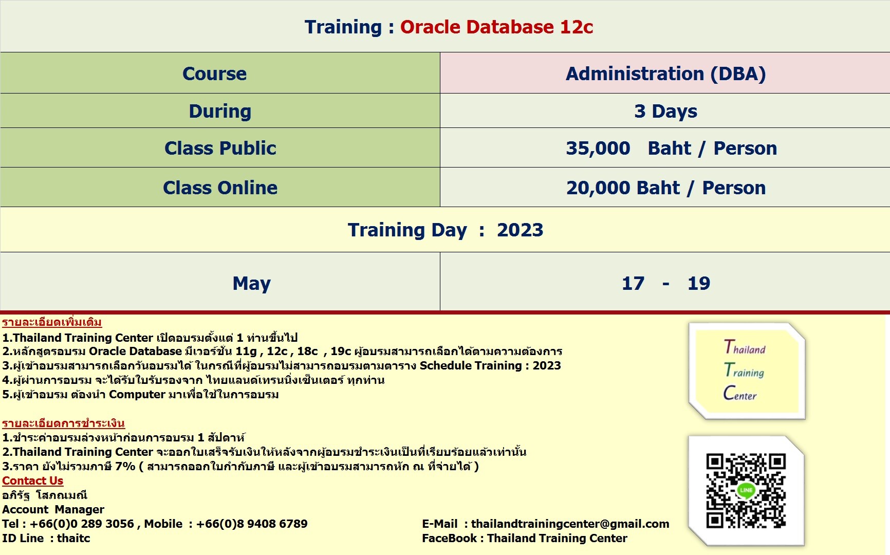 เปิดอบรมหลักสูตร Oracle Database 12c : Administration (DBA)