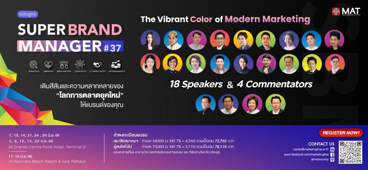 สมาคมการตลาดฯ เปิดสุดยอดหลักสูตรการตลาด Super Brand Manager รุ่นที่ 37 "The Vibrant Color of Modern Marketing"