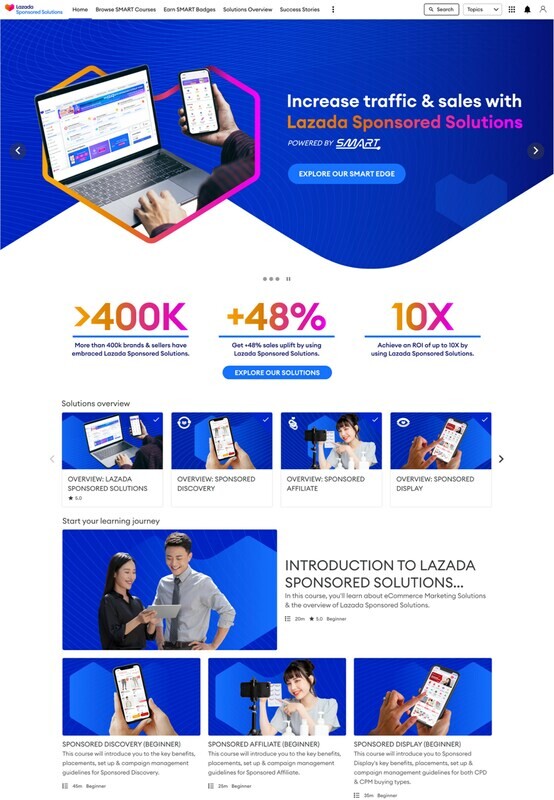 ลาซาด้า เปิดตัวเว็บไซต์ e-learning แห่งแรกในเอเชียตะวันออกเฉียงใต้ รวมเทคนิคการตลาดอีคอมเมิร์ซ เสริมแกร่งธุรกิจ ผ่านการเรียนรู้ด้วยตนเอง