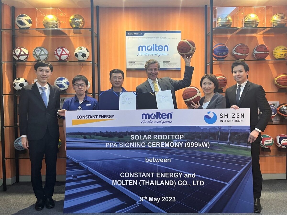 Shizen Energy และ Constant Energy ลงนามข้อตกลงการซื้อขายไฟฟ้ากับ บริษัทในเครือ Molten Corporation ภายใต้กำลังการผลิตโซล่าร์รูฟท๊อป 999Wp