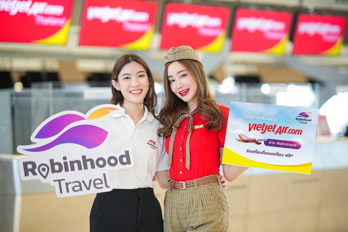 Robinhood ควงแขน Thai Vietjet มอบประสบการณ์พิเศษ เสิร์ฟความสดชื่นในทุกเส้นทาง ด้วยเครื่องดื่มฟรีเฉพาะลูกค้า Robinhood Travel