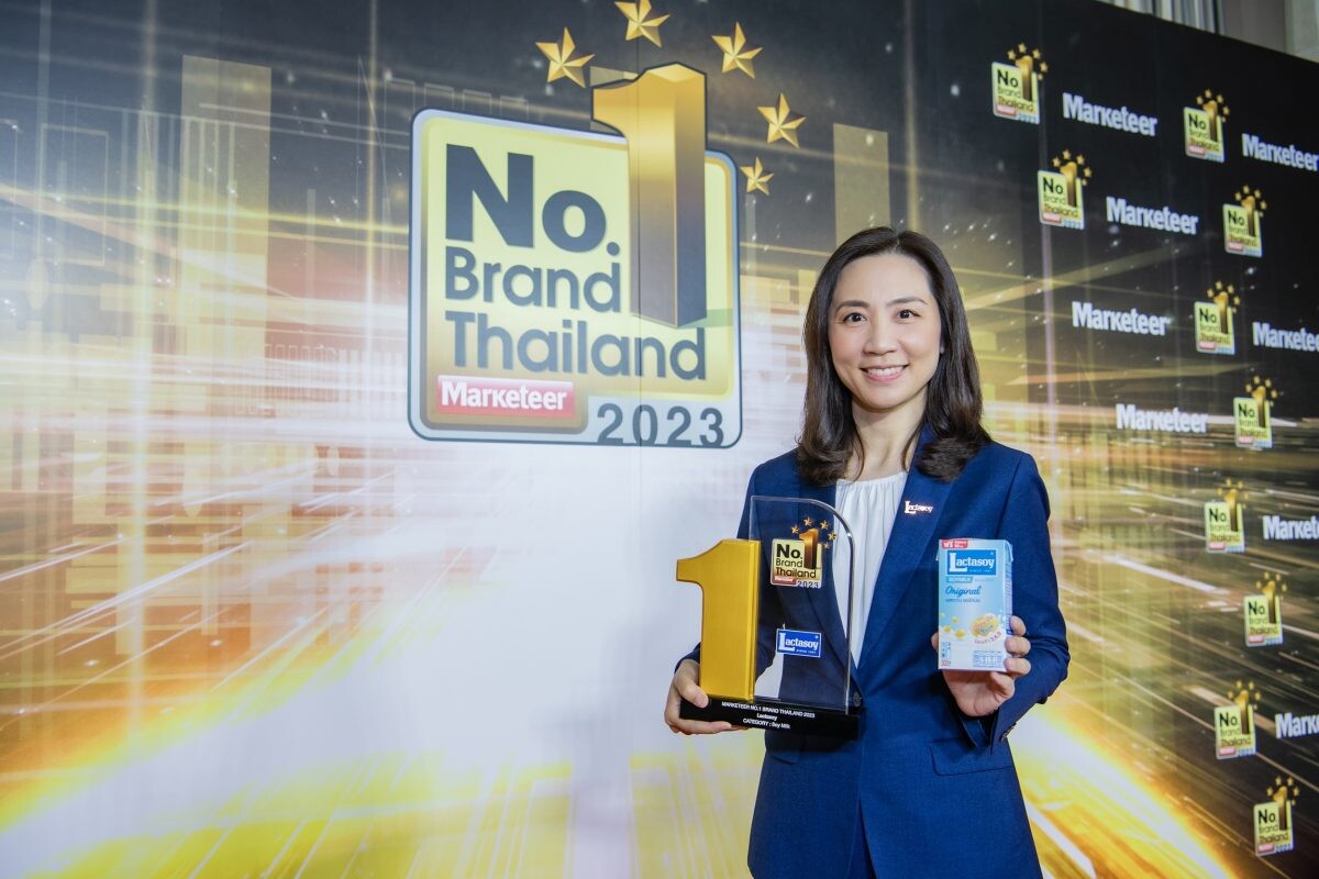 "แลคตาซอย" ครองบัลลังก์นมถั่วเหลืองที่ 1 ในใจผู้บริโภคทั่วประเทศ กับรางวัล "Marketeer No.1 Brand Thailand 2023" 8 ปีต่อเนื่อง