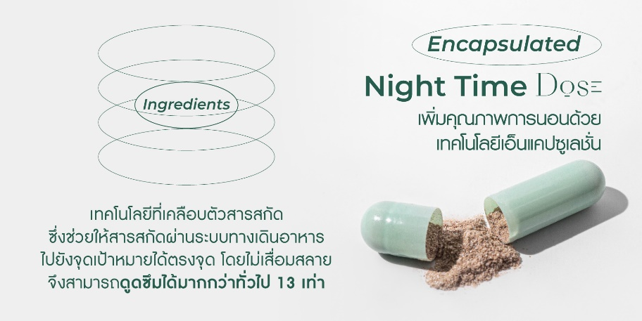 แนะนำ "Night Time Dose" ผลิตภัณฑ์เสริมอาหาร ช่วยการนอนหลับ โดย บริษัท เบรนโนเวชั่น จำกัด