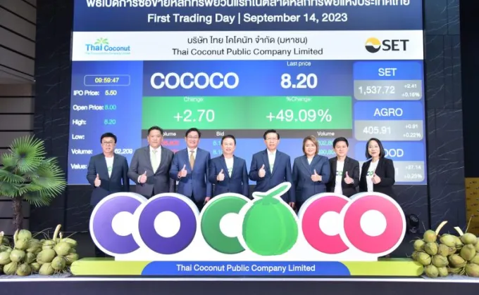 COCOCO เปิดซื้อขายหลักทรัพย์วันแรก