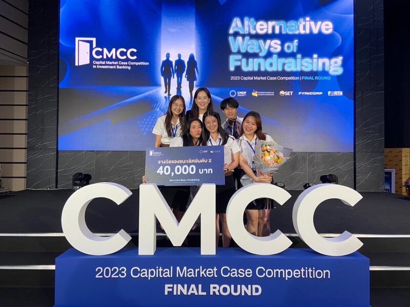 นักศึกษาคณะพาณิชย์ฯ มธ. กวาดรางวัล "ชนะเลิศ" และ "รองชนะเลิศอันดับ 2" Capital Market Case Competition (CMCC 2023)