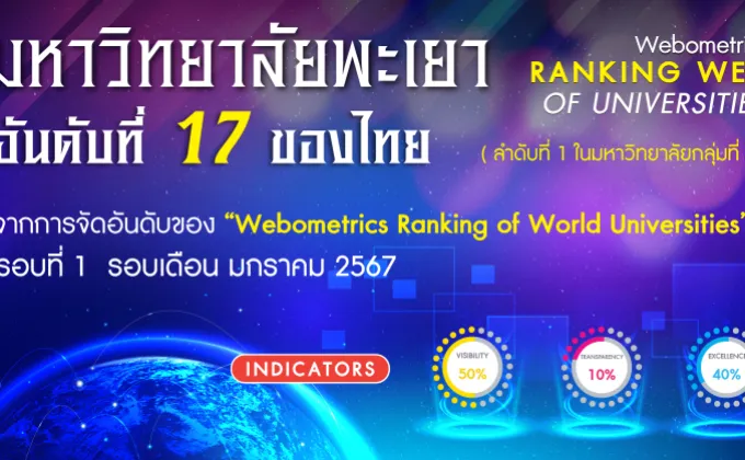 ม.พะเยา ติดอันดับที่ 17 ของประเทศไทย