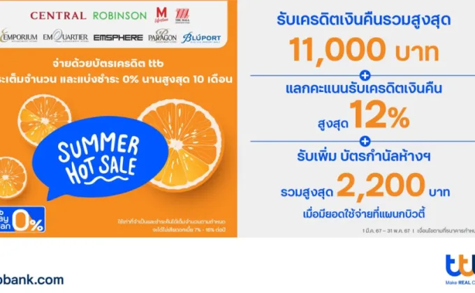 Summer Hot Sale กับบัตรเครดิต