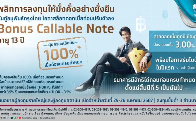 กรุงไทยพลิกโอกาสการลงทุน ล็อกดอกเบี้ยสูง